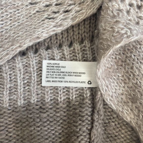 Knox Rose Size XL Boho Open Front Cardigan Sweater Beige Brown - Picture 7 of 7